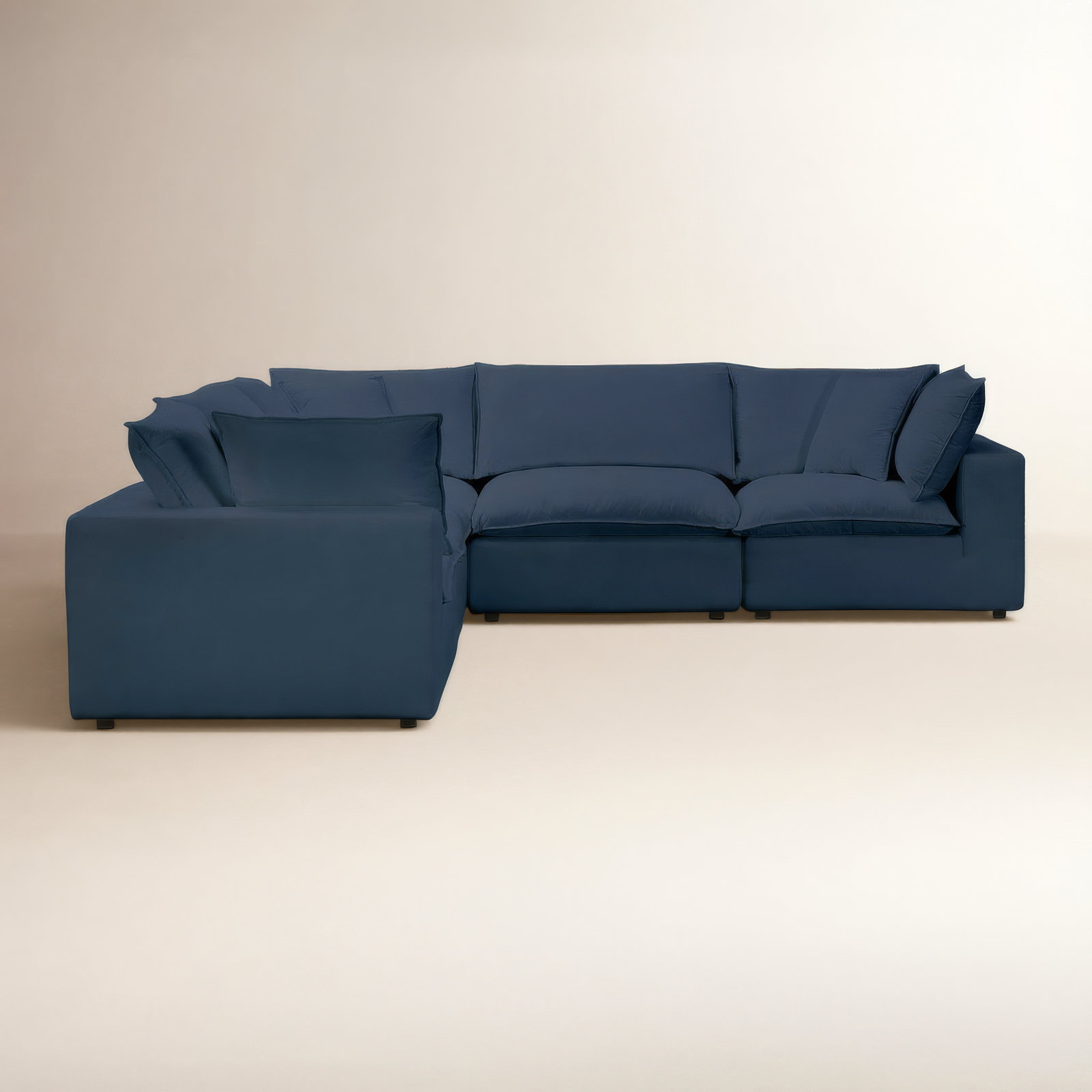 Ellaria Modular Corner Sectional, Navy Velvet