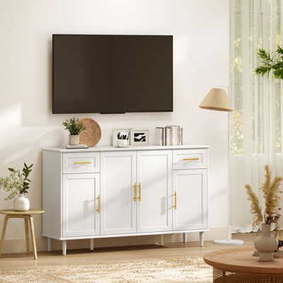 Buffet moderne 55 "avec portes à fermeture douce - blanc