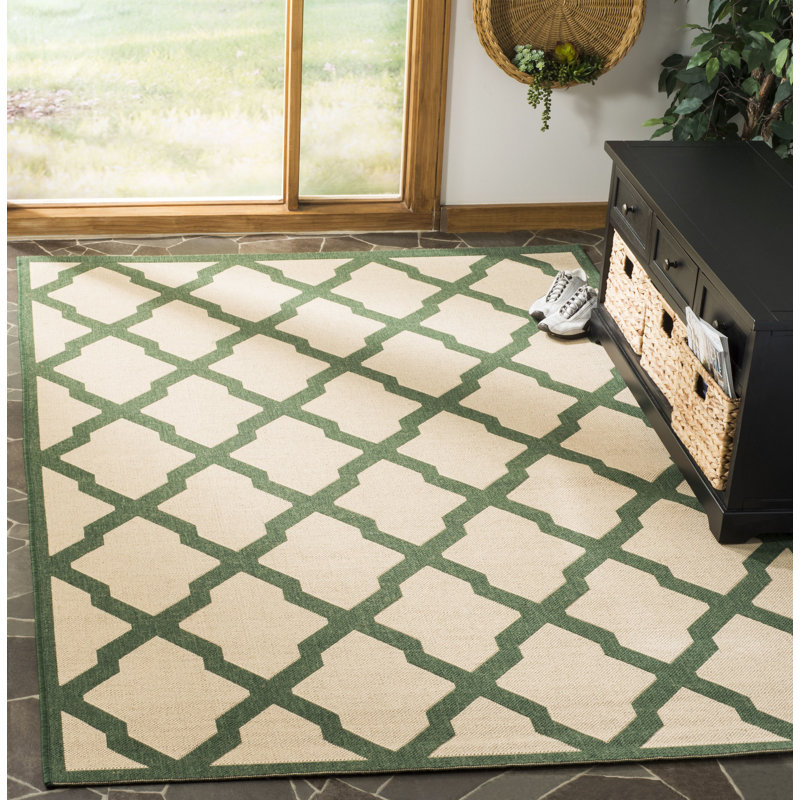Tapis crème / vert Ferrill, Rectangle 9 pi x 12 pi