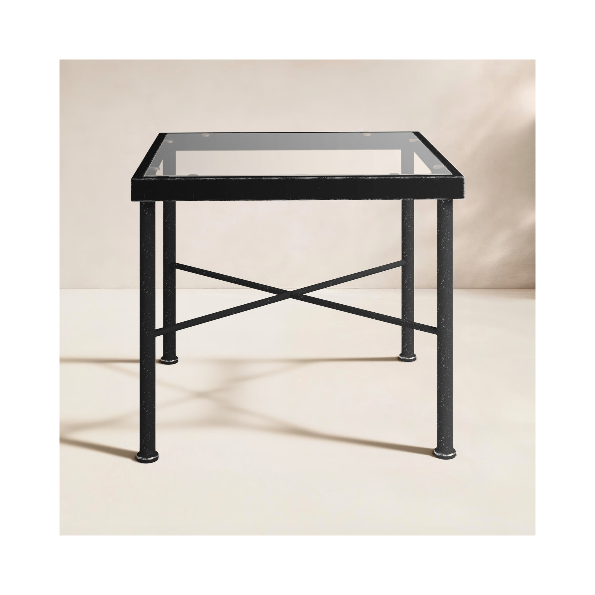 Lucier 21.06'' Glass Outdoor Side Table