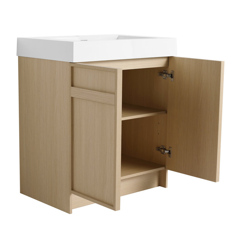 30'' Single Bathroom Vanity With Resin Sink, 30"