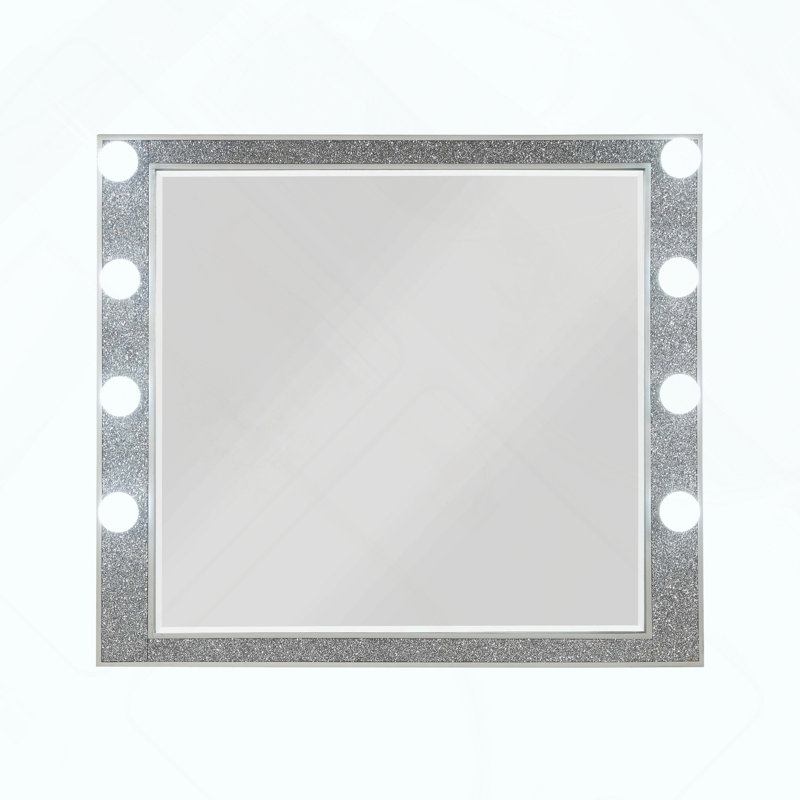 Miroir argenté avec miroir et finition champagne