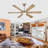 Light Wood 6 Blade Ceiling Fan With Light And Remote Control,quiet Operation For Living Room Or Bedroom-2049376750