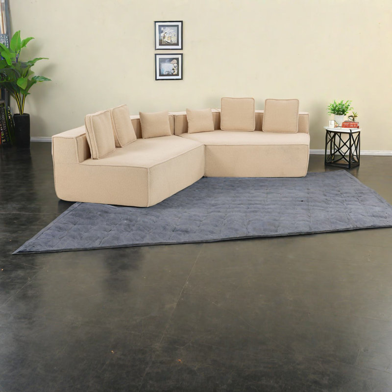 Canapés modulaires en tissu ultra doux, conception moderne pour les espaces familiaux confortables