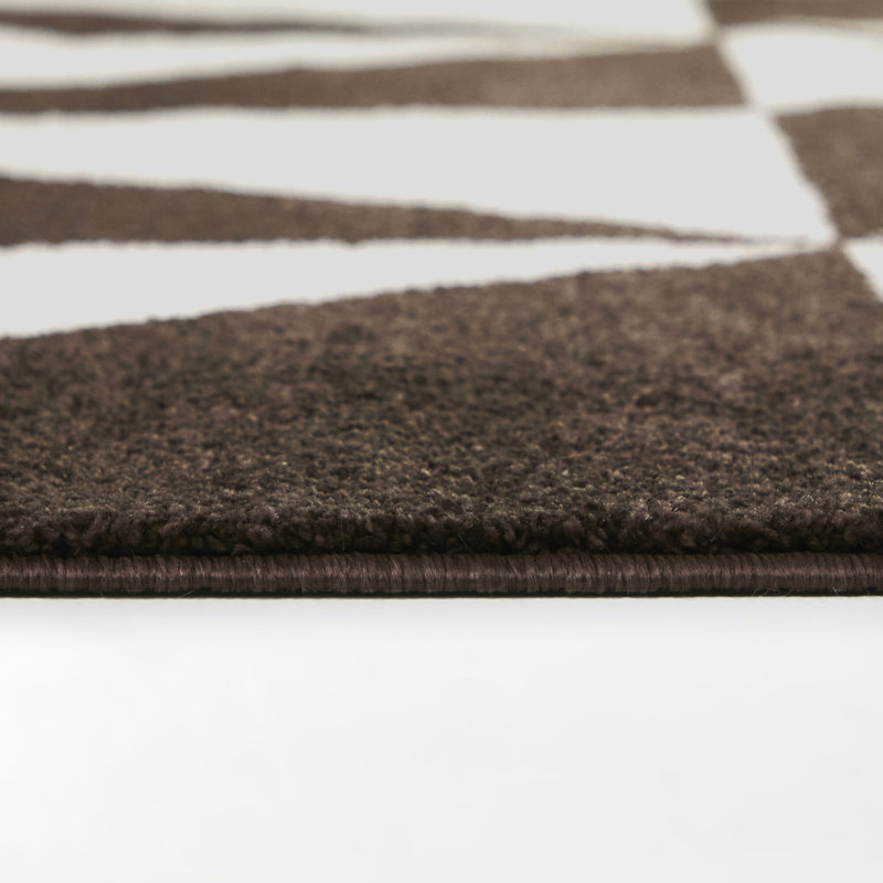 Rex Brown Modern Geometric Area Rug, Rectangle 5'3" x 7'