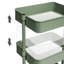 3-Tier Storage Trolley, Rolling Cart, Kitchen Storage Cart With Height Adjustable Shelves, Utility Cart With 2 Brakes, Easy Assembly, For Bathroom, Kitchen, Office