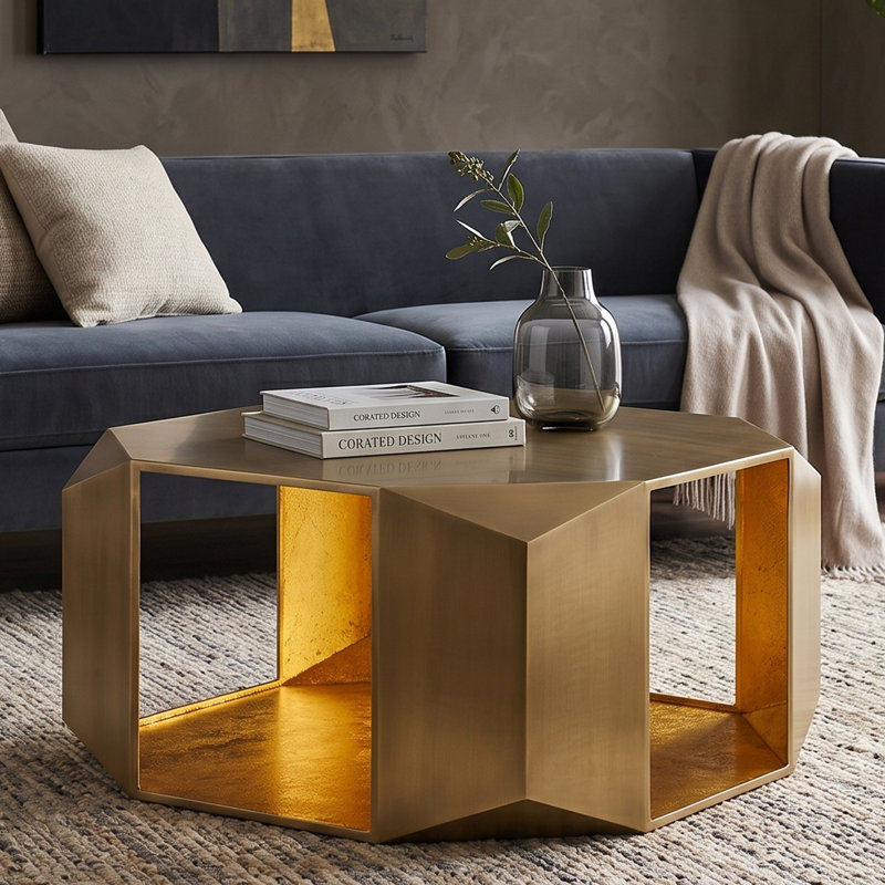 Table basse 529 or, Doré