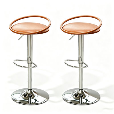 Chaise d'appoint à dossier brun uni (ensemble de 2)