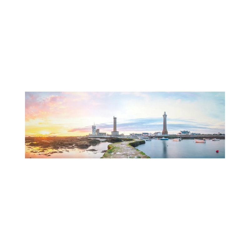 Panoramic Lighthouse In Penmarch by Philippe Manguin - Wrapped Canvas Panoramic Painting