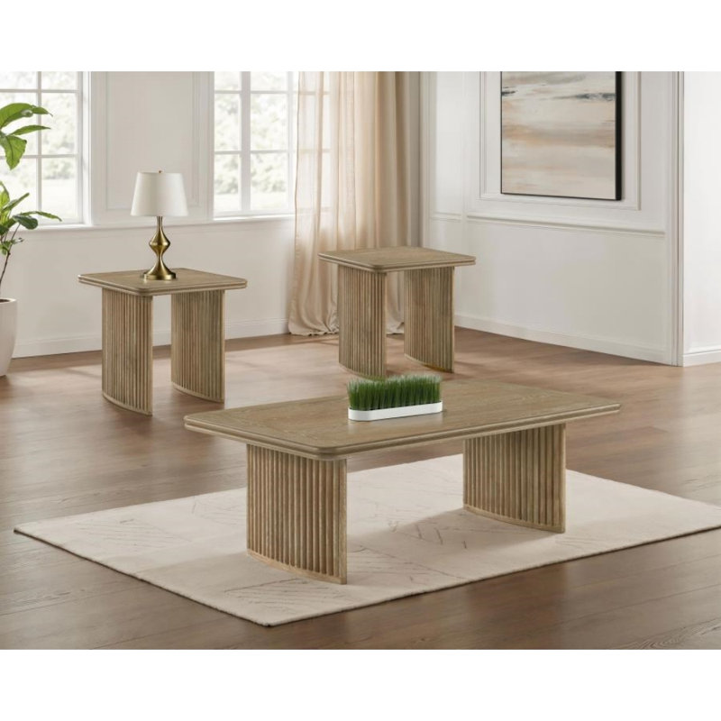Ensemble de tables basses 3 pièces Acosta, 3 pièces: table basse, 2 tables de bout