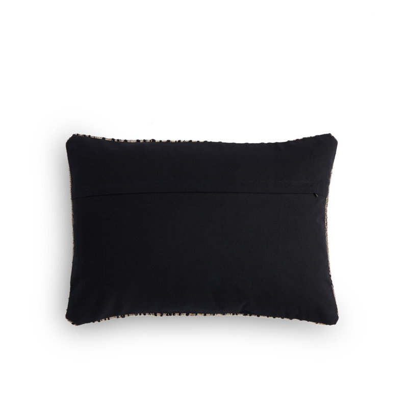 Rectangular Pillow Cover & Insert, Black/Taupe, Rectangular 14"H x 20"W