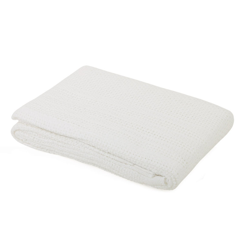 Brunson Cotton Stroller Blanket, White