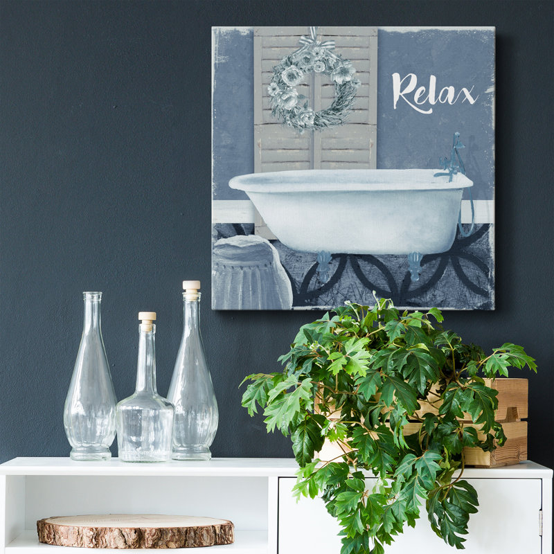 Relax - Toile tendue avec châssis de qualité supérieure, prête à être accrochée, H 16 po x l 16 po x P 1 po