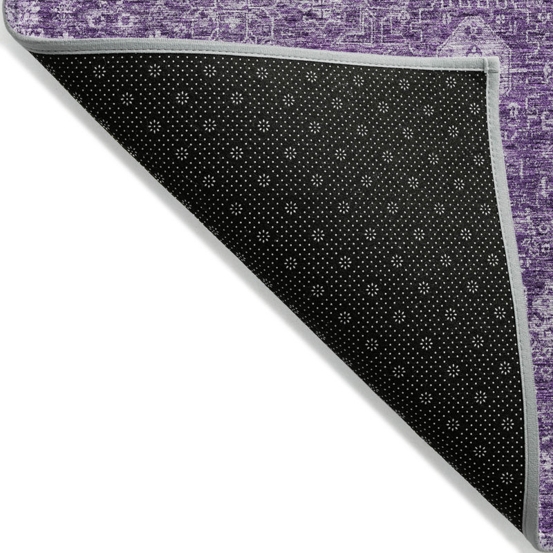 3' X 5' Purple Lilac And Lavender Oriental Washable Indoor Outdoor Area Rug