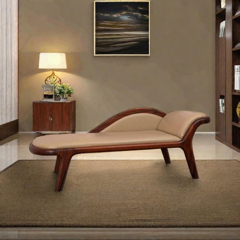 Chaise longue en bois massif, Orienté à droite