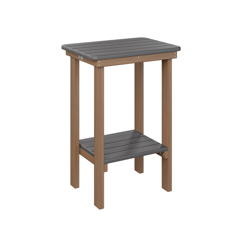 Berlin Gardens Rectangular End Counter Table, Antique Mahogany, Smoke Gray