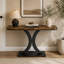 Console 40 po, table de vestibule étroite avec base géométrique-1174851746
