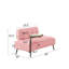 Canapé de 54 pouces à 2 places en velours moderne avec table d'appoint rotative à 360 °, banc et repose-pieds, peu encombrant pour le salon-1465718932