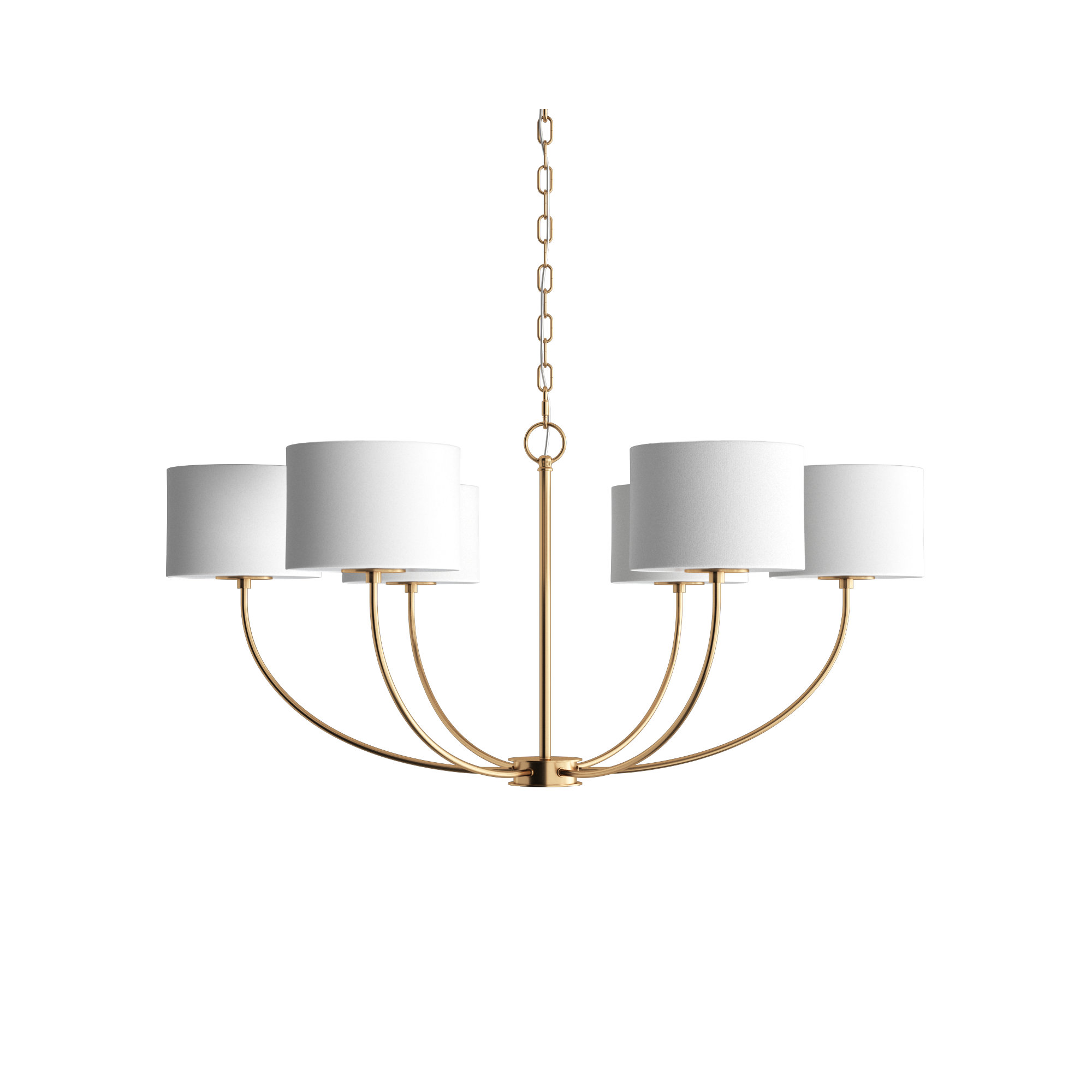 Tanyel 6 - Light Metal Dimmable Chandelier, Burnished Brass