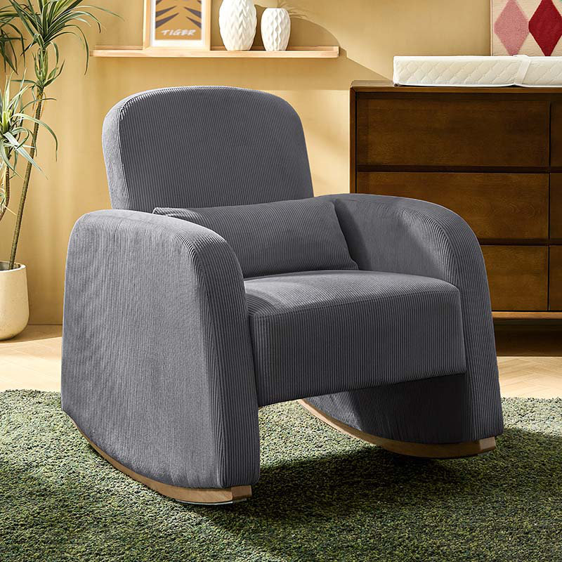 Chaise berçante moderne en polyester Rod, Gris