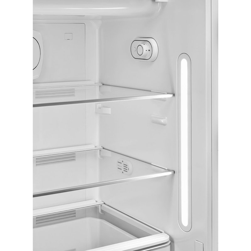 SMEG Congélateur supérieur 24 po 9,92 pi³ style années 50 Réfrigérateur, Gauche, Crème, crème