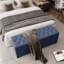 Banc de rangement Mikyra 55,3 pouces en lin bleu avec rangement pour hall d'entrée: solution de rangement élégante, fonctionnelle et polyvalente
