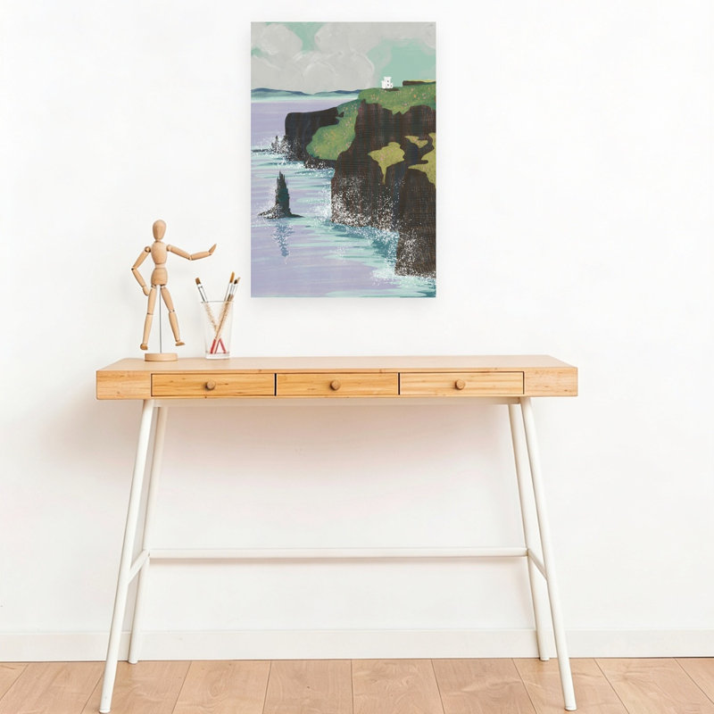 Irish Coastal Cliffs Dramatic Peaceful Serene Coastal Landscape Wall Art Print by Charlotte Trudgett - Print