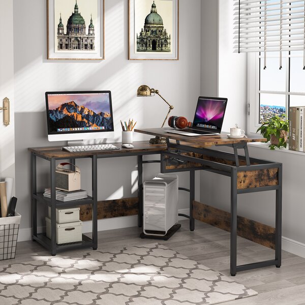 Home Office Desk, Standing Desk With Storage