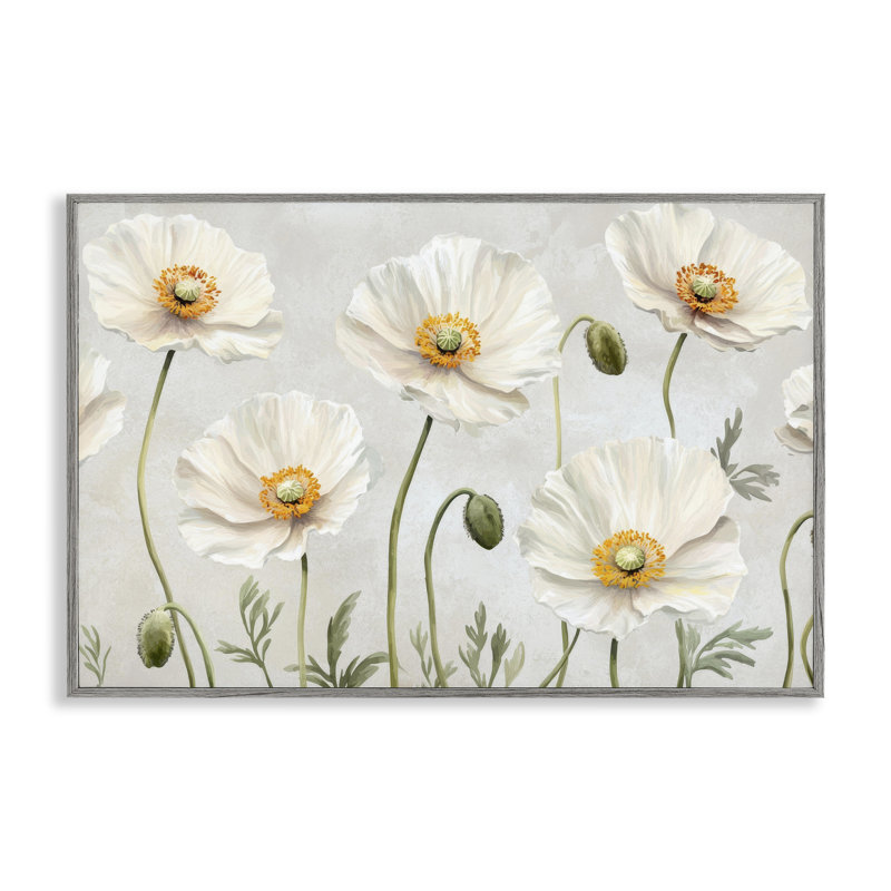 Giclée florale avec bourgeons et marguerites, design par Petal Prints Design, Estampe numérique Farmhouse, H 20 po x l 30 po