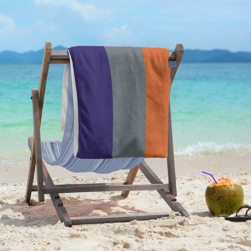 Lightweight Beach Towel, Purple/Gray/Orange