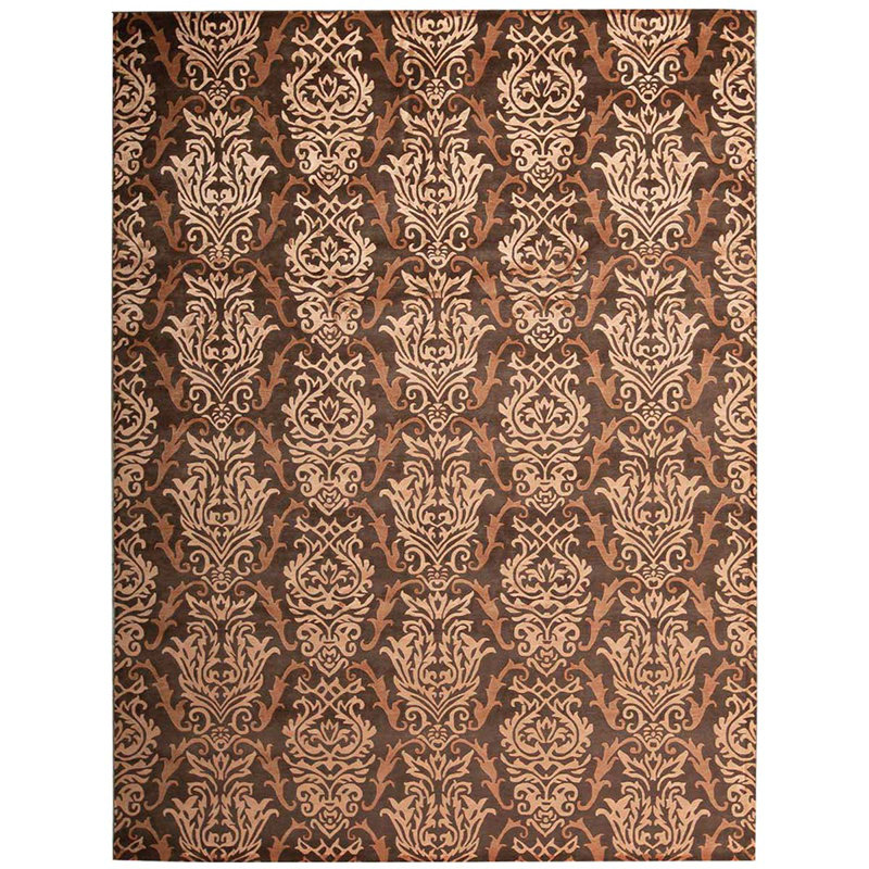 Tapis brun de haute qualité noué à la main