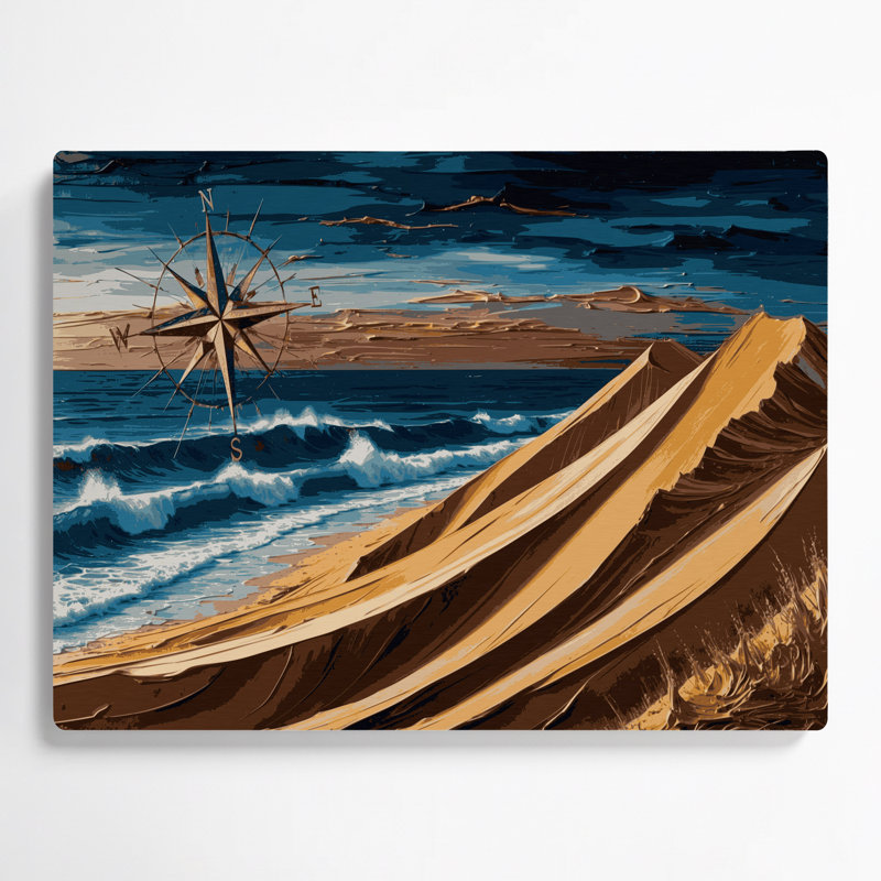 Nautical Sand dunes Brown Metal Wall Art, 11" H x 14" W