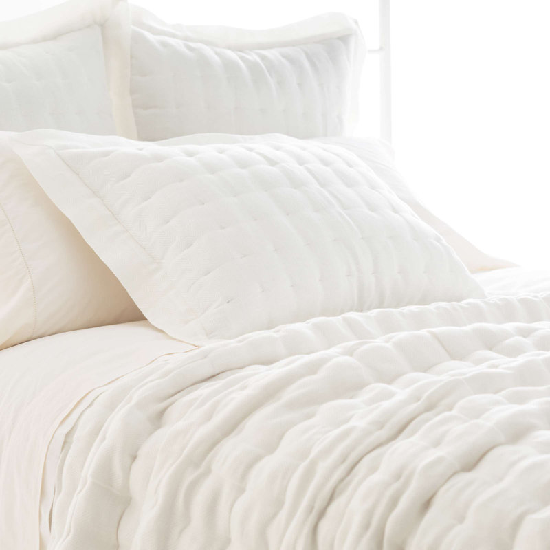 Brussels Quilted Sham, Standard, Ivory