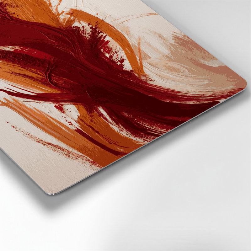 «Lyrical Abstraction 4», art mural en métal beige, H 20 po x l 30 po