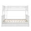 Lit superposé simple au-dessus d'un lit double convertible en bois avec 2 tiroirs de rangement et une échelle - peut être divisé en deux lits de repos-1313152610
