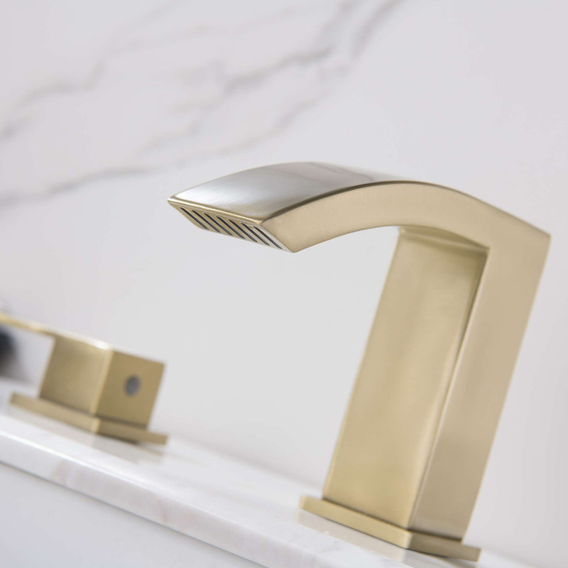 Widespread 2-handle Bathroom Faucet, Brushed Gold
