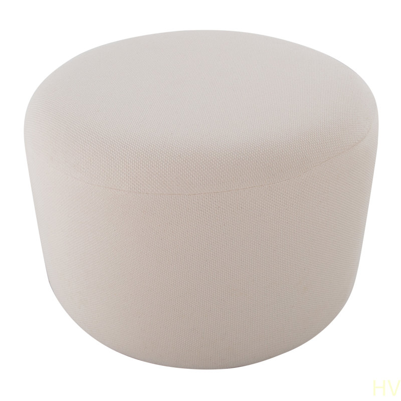 Grand pouf rond en tissu tricoté