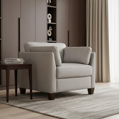  White Genuine Leather Arm Chair