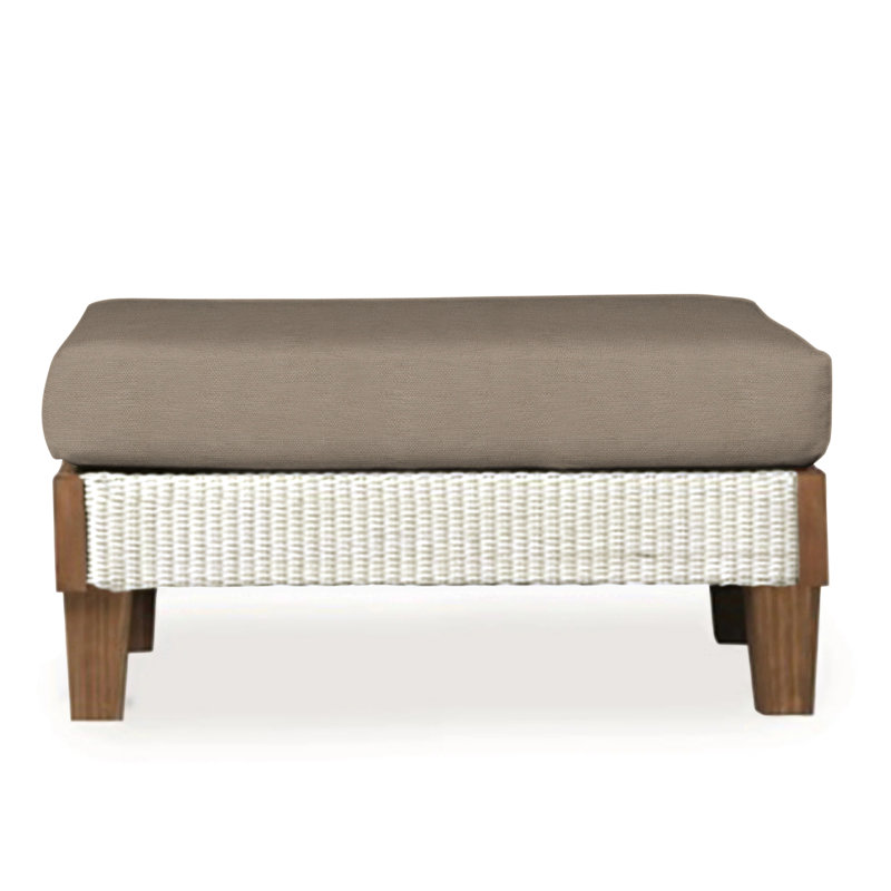 Catalina Outdoor Ottoman, Consider Indigo, Antique White