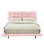 Queen Size Upholstered Floating Bed Frame With LED Lights, Pu Leather Platform Bed With Button-Tufted Headboard, Easy Assembly, No Box Spring Needed, Pink-1188461287