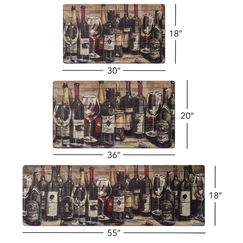 Tapis anti-fatigue Cozy Living Wine, Tapis de couloir 1 pi 5,5 po x 4 pi 7 po