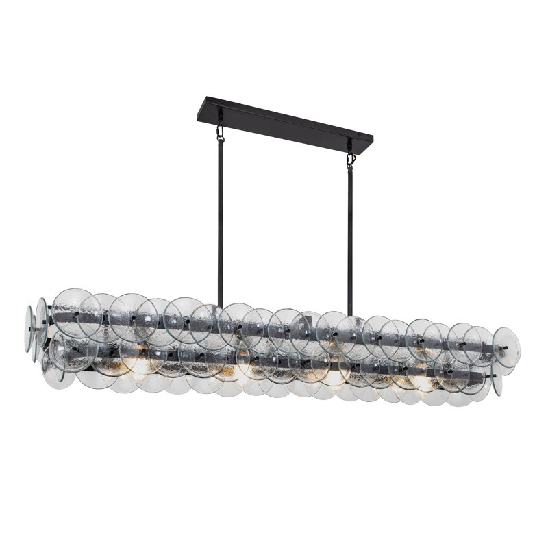 Luminaire suspendu Loren, Bronze industriel / transparent texturé