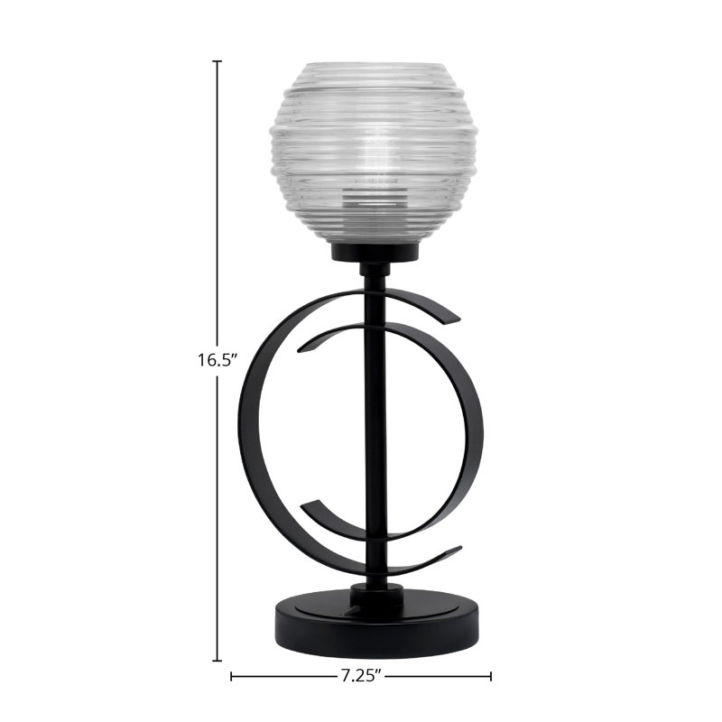 Lampe Aroon, Transparent, Noir mat