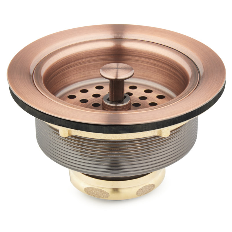 Deep Drain and Standard Flange Set - Antique Copper, Antique Copper