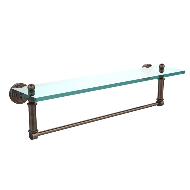 Beresford Bracket Shelf with Towel Bar, 22" W x 5" H, Matte Gray
