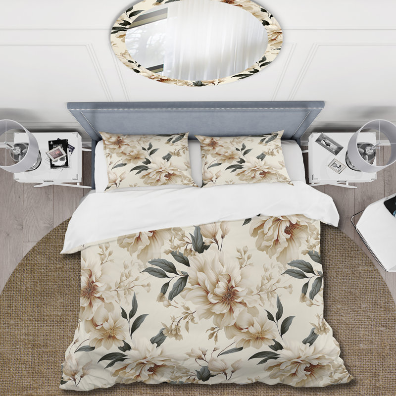 Minimalist Chic Victorian Pattern - Ensemble de housse de couette à motif floral