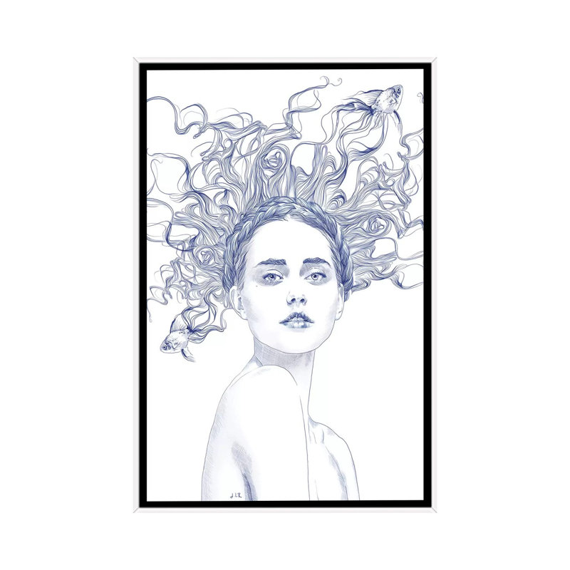 Blue Summer by Jenny Rome - Print on Canvas, White Framed, 66.04 cm H x 45.72 cm W