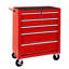 Coffre à outils à 5 tiroirs avec serrure et clé, armoire de rangement pour outils à roulettes, coussin supérieur et doublure de tiroir