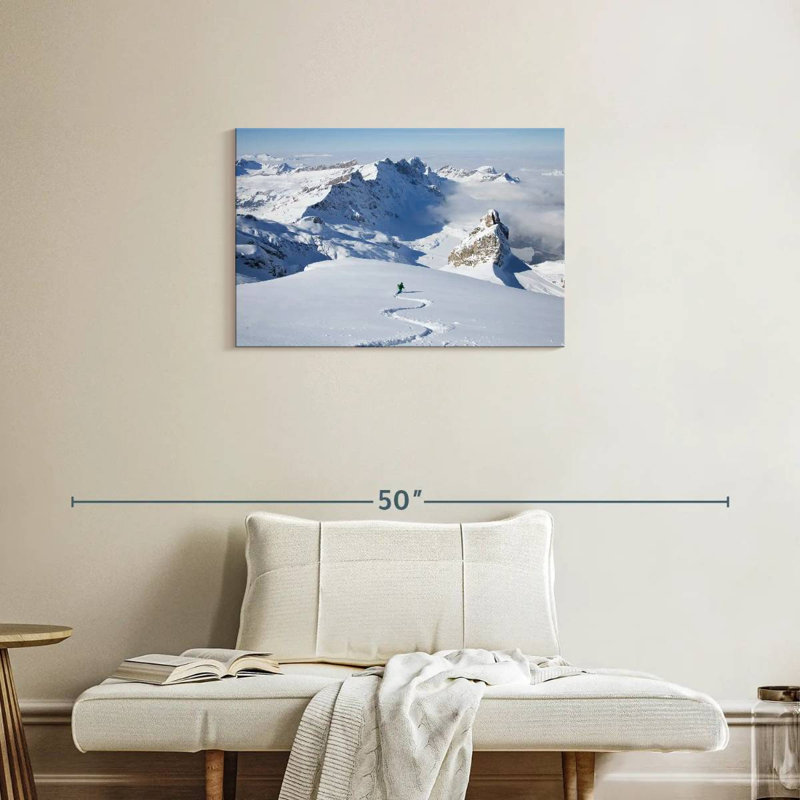 Sirci, skieur dans la poudreuse, H 20 po x l 30 po
