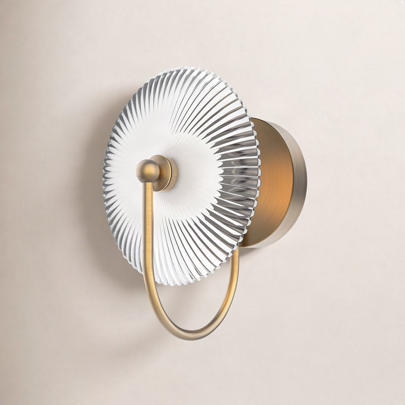 Hera LED Armed Sconce, Brushed Gold